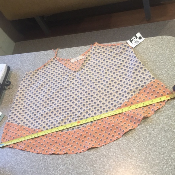 Elodie SzM Cream & Orange Scalloped Tank - Picture 6 of 7